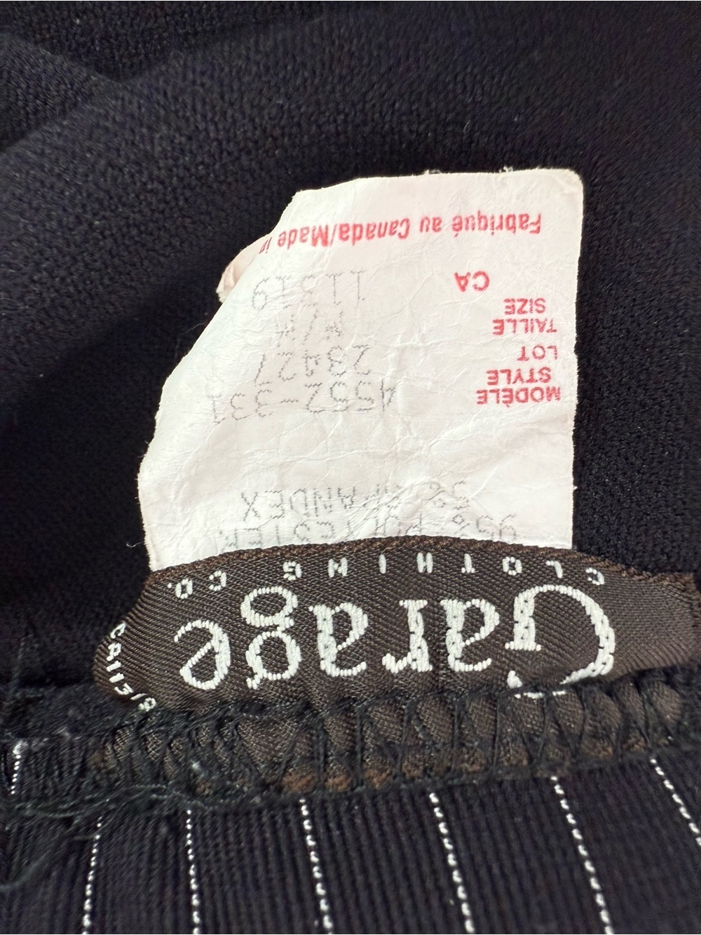 Garage skirt vintage Y2k long Black Pinstripe Drawstring Maxi Skirt rare - Picture 6 of 7